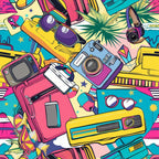 90s Travel Adventure Pattern 4 Minky Fabric