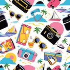90s Travel Adventure Pattern 7 Minky Fabric
