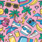90s Travel Adventure Pattern 9 Minky Fabric
