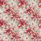 pink poinsettias, burgundy flowers, cream background, floral pattern, christmas blooms, watercolor style, botanical design, holiday florals, dusty rose, mauve petals, geometric diamonds,, fabric panel, winter flowers, festive pattern, soft pastels, repeating motif, crafting material, seasonal fabric, delicate artwork