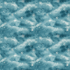 blue sky, snowflakes, winter clouds, falling snow, icy blue, white snowflakes, winter pattern, frosted design, christmas fabric,, seasonal motif, snowy sky, winter wonderland, crystalline snowflakes, cloudy background, festive pattern, cold weather theme, fabric panel, cotton material, holiday design