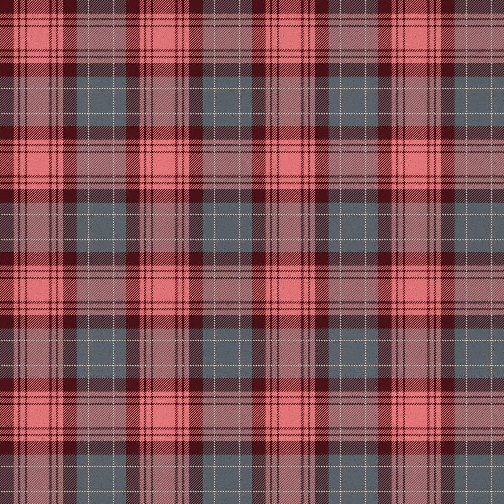 burgundy, coral pink, slate blue, gray, plaid pattern, tartan design, crosshatch lines, geometric squares,, fabric panel, christmas theme, winter colors, holiday fabric, festive plaid, woven texture, checkered motif, seasonal fabric, cotton material, crafting fabric