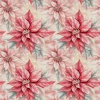 coral pink, dusty rose, sage green, cream, watercolor florals, poinsettia flowers, botanical pattern, repeating design, delicate petals, pearl centers, layered blooms, soft pastels, christmas florals, holiday flowers,, fabric panel, winter botanical, festive pattern, seamless repeat, muted tones