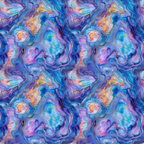 abalone shells, iridescent pattern, blue tones, purple hues, pink accents, orange highlights, flowing lines, organic shapes, marbled effect, sea creatures, ocean inspired, swirling design, translucent appearance, nautical theme,, fabric panel, watercolor style, abstract pattern, pearlescent finish, marine life