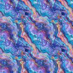 abalones, seashells, marine life, ocean waves, fluid patterns, iridescent, purple, blue, turquoise, pink, coral, gold accents, swirling design, abstract waves,, fabric panel, oceanic theme, flowing lines, pearlescent, sea creatures