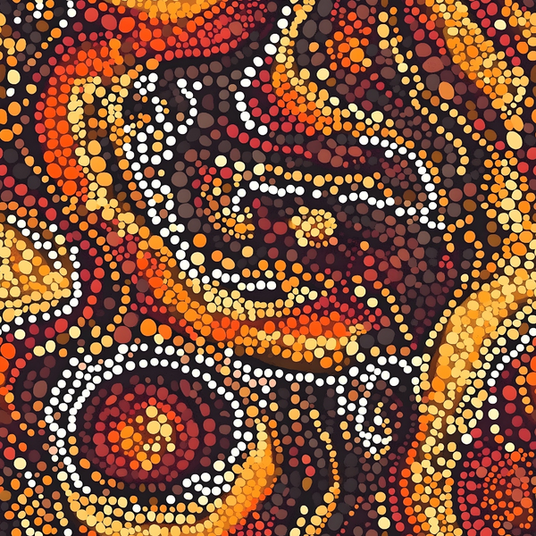 aboriginal art, dot painting, circles, concentric rings, orange, red, yellow, brown, white, maroon, earth tones, indigenous style, pointillism, geometric patterns, organic shapes, flowing lines,, fabric panel, warm colors, cultural motifs