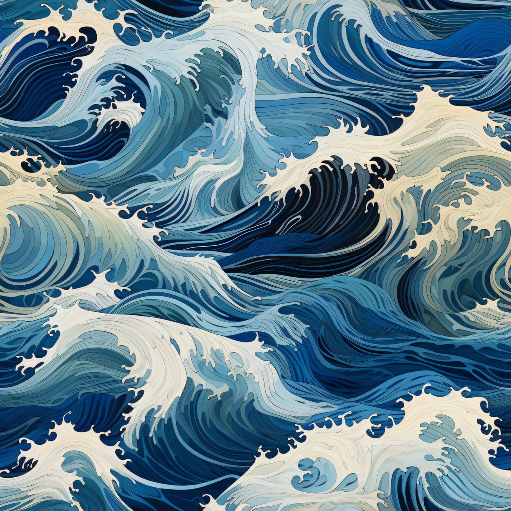 Indigo Swells Pattern 4 Minky Fabric