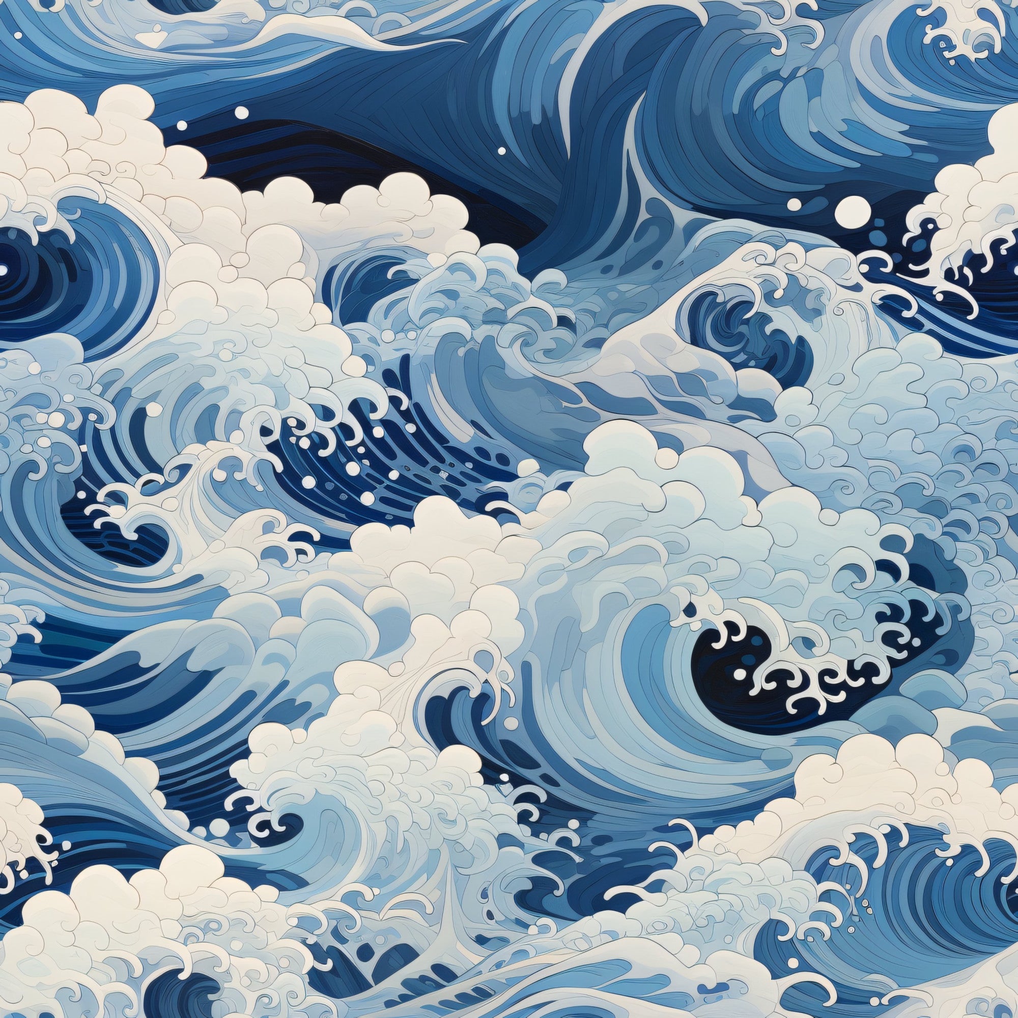 Indigo Swells Pattern 6 Minky Fabric