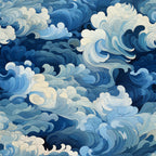 Indigo Swells Pattern 7 Minky Fabric