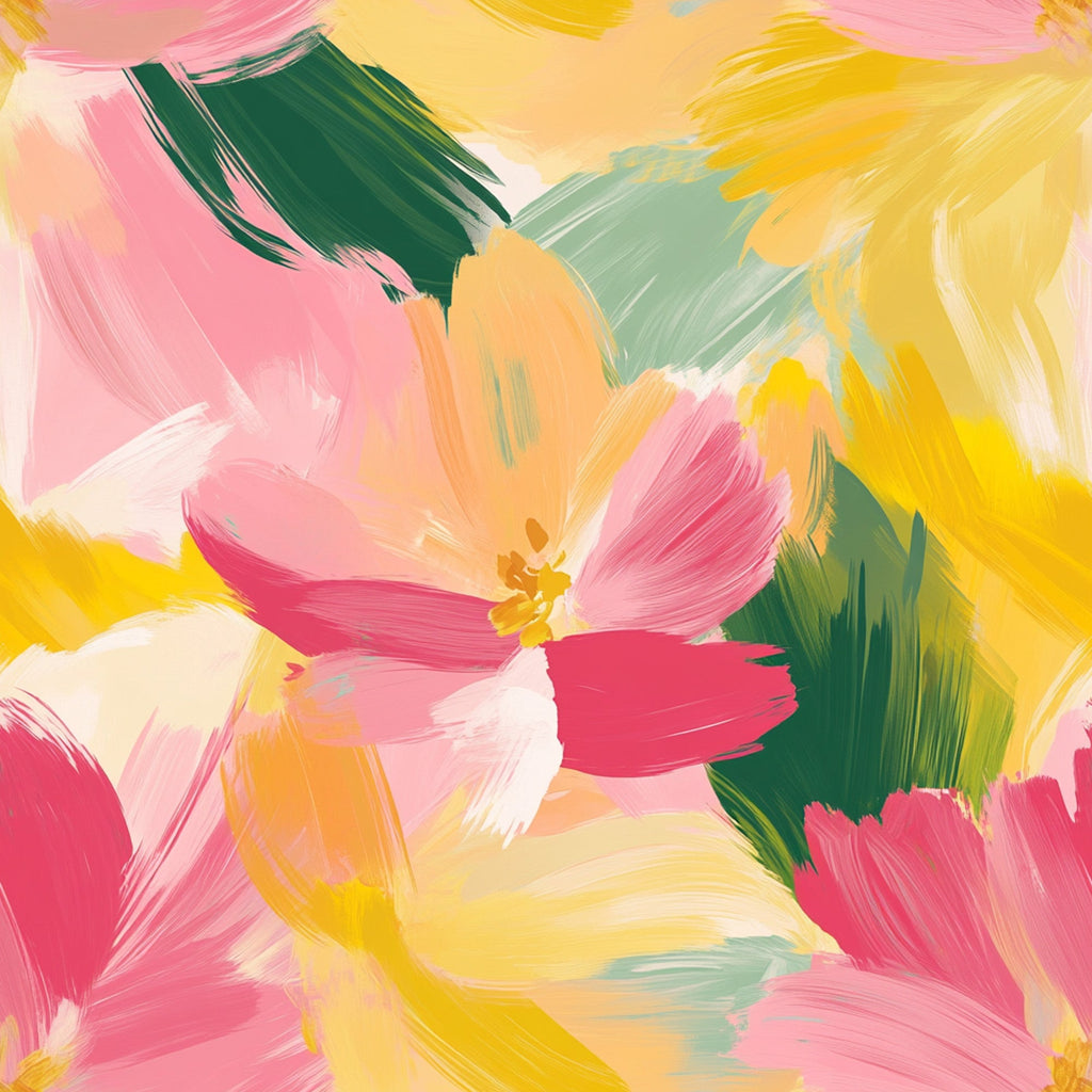 Brushstroke Bouquet Pattern 10 Minky Fabric