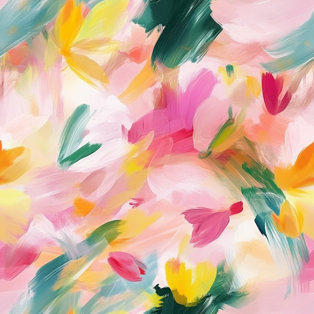 Brushstroke Bouquet Pattern 16 Minky Fabric