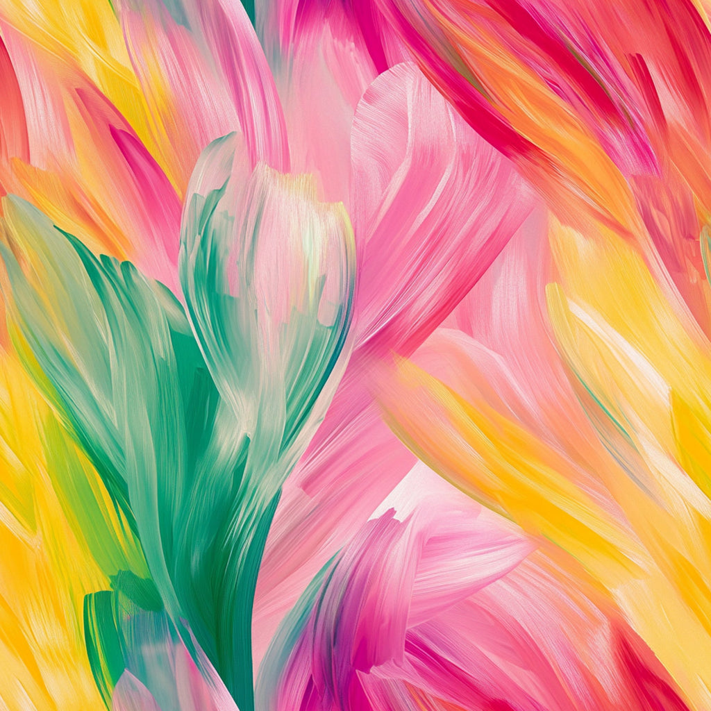 Brushstroke Bouquet Pattern 4 Minky Fabric