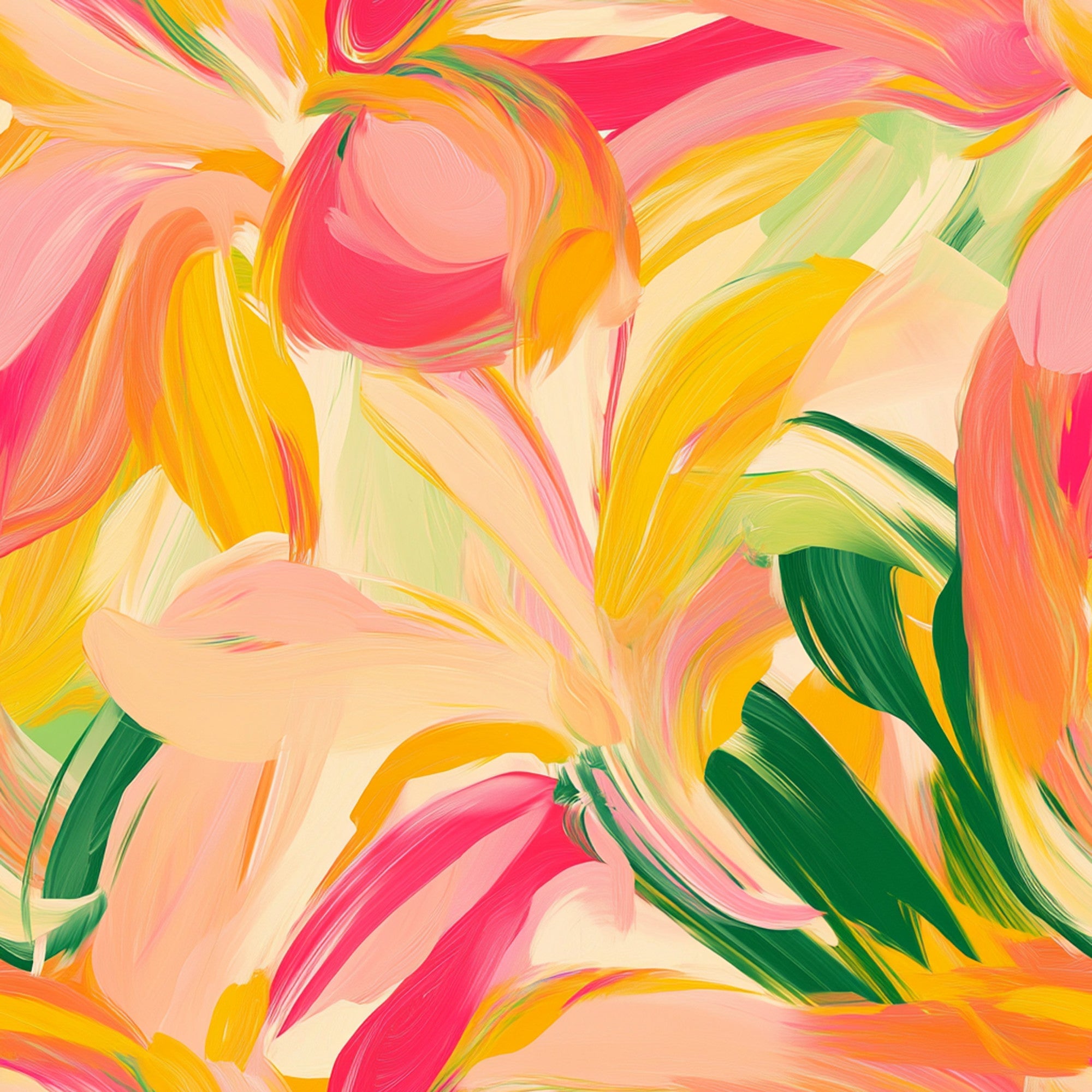 Brushstroke Bouquet Pattern 6 Minky Fabric