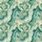 emerald green, sage green, mint green, cream, beige, gold accents, agate pattern, geode design, mineral formations, marbled texture, swirling bands, organic shapes, natural stone, crystalline structure,, fabric panel, geological inspired, fluid lines, layered rings, earthy tones