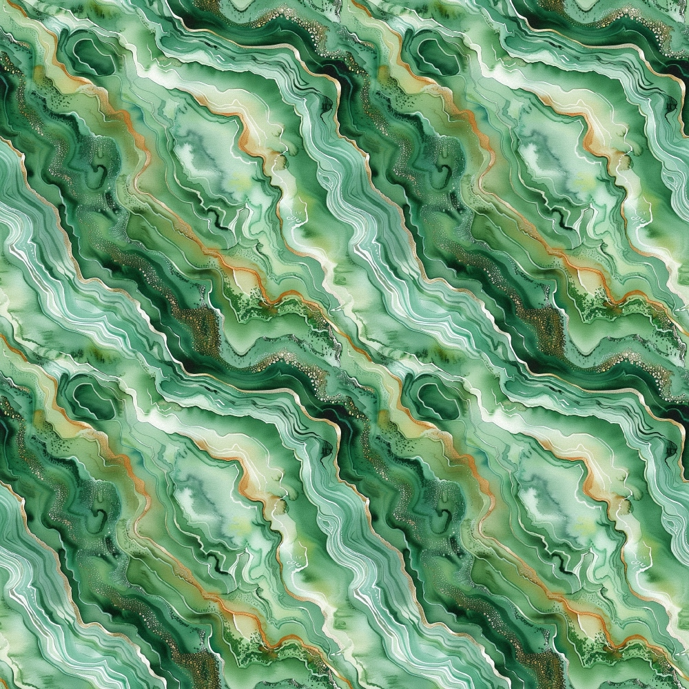 emerald green, sage green, mint green, white, gold accents, agate pattern, gemstone design, marbled texture, flowing lines, organic swirls, mineral formations, geode inspired, luxurious appearance, natural stone,, fabric panel, modern style, sophisticated mood, earthy tones, crystalline structure