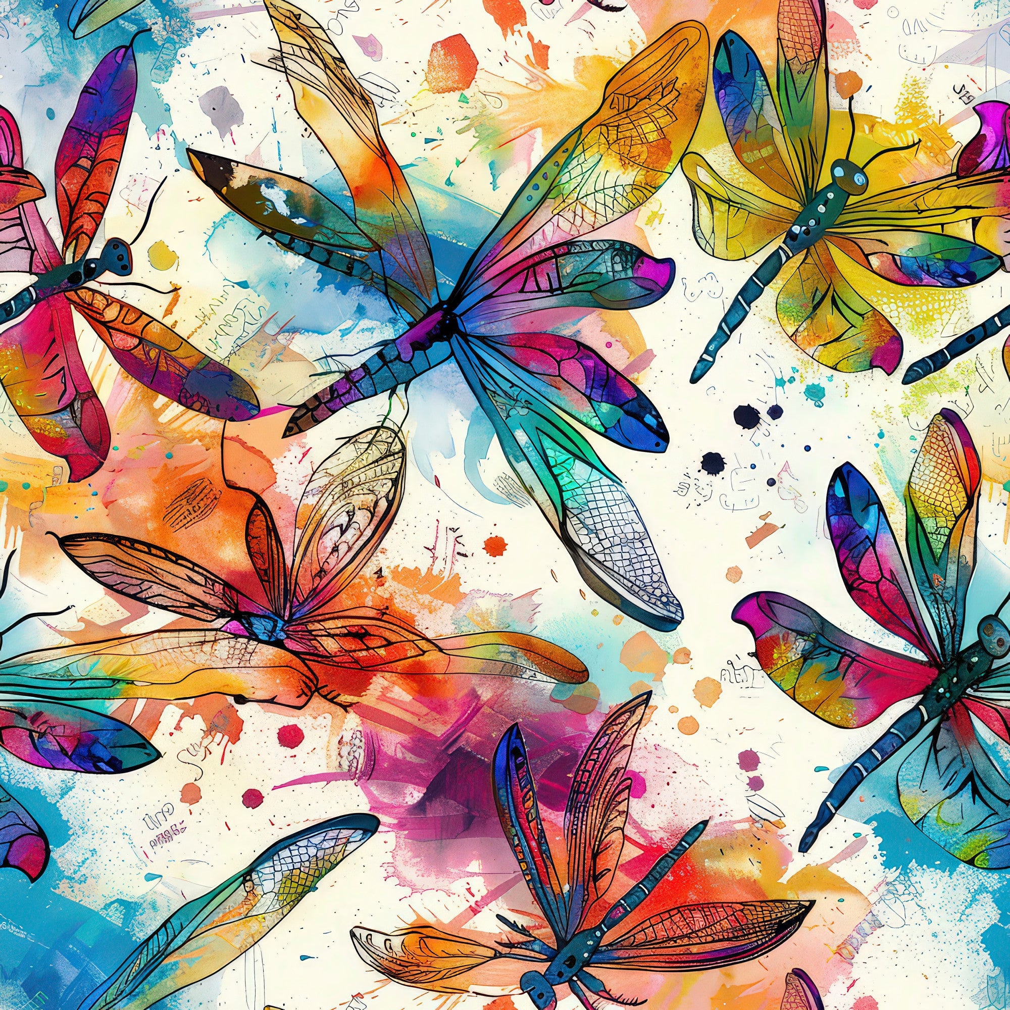 Watercolor Wings Pattern 1 Minky Fabric