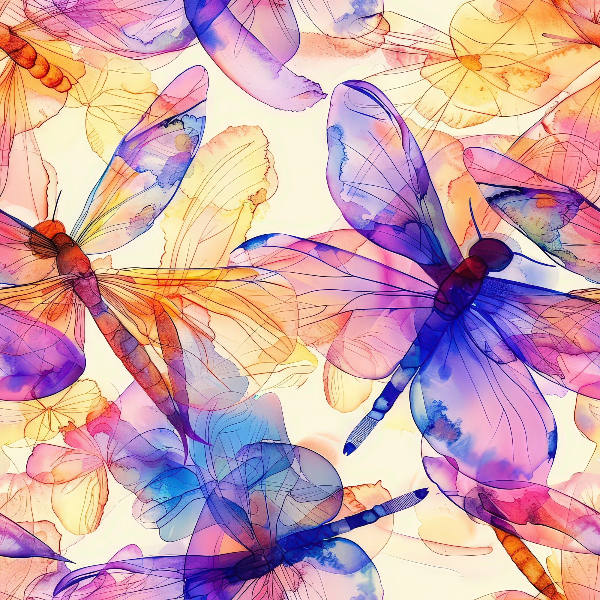 Watercolor Wings Pattern 8 Minky Fabric