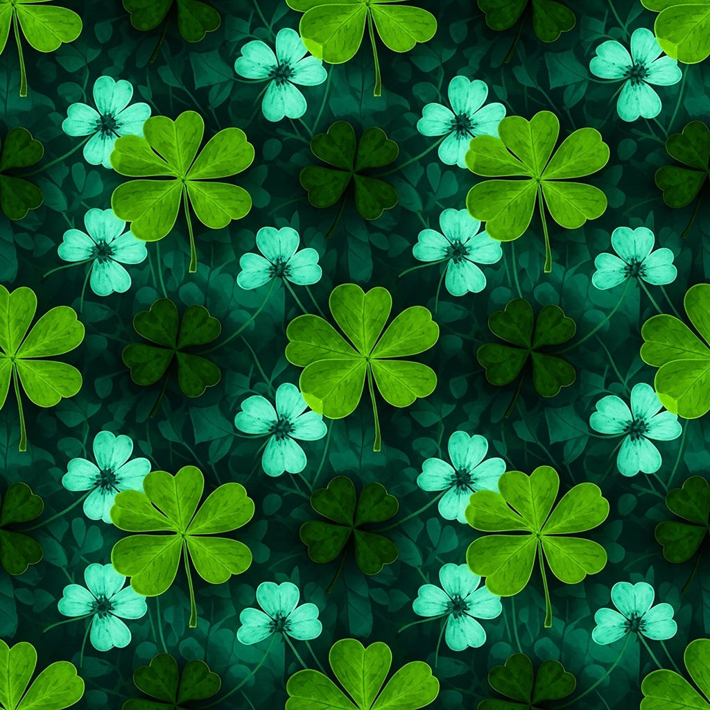 Alcohol Ink Shamrock Pattern 13 Minky Fabric