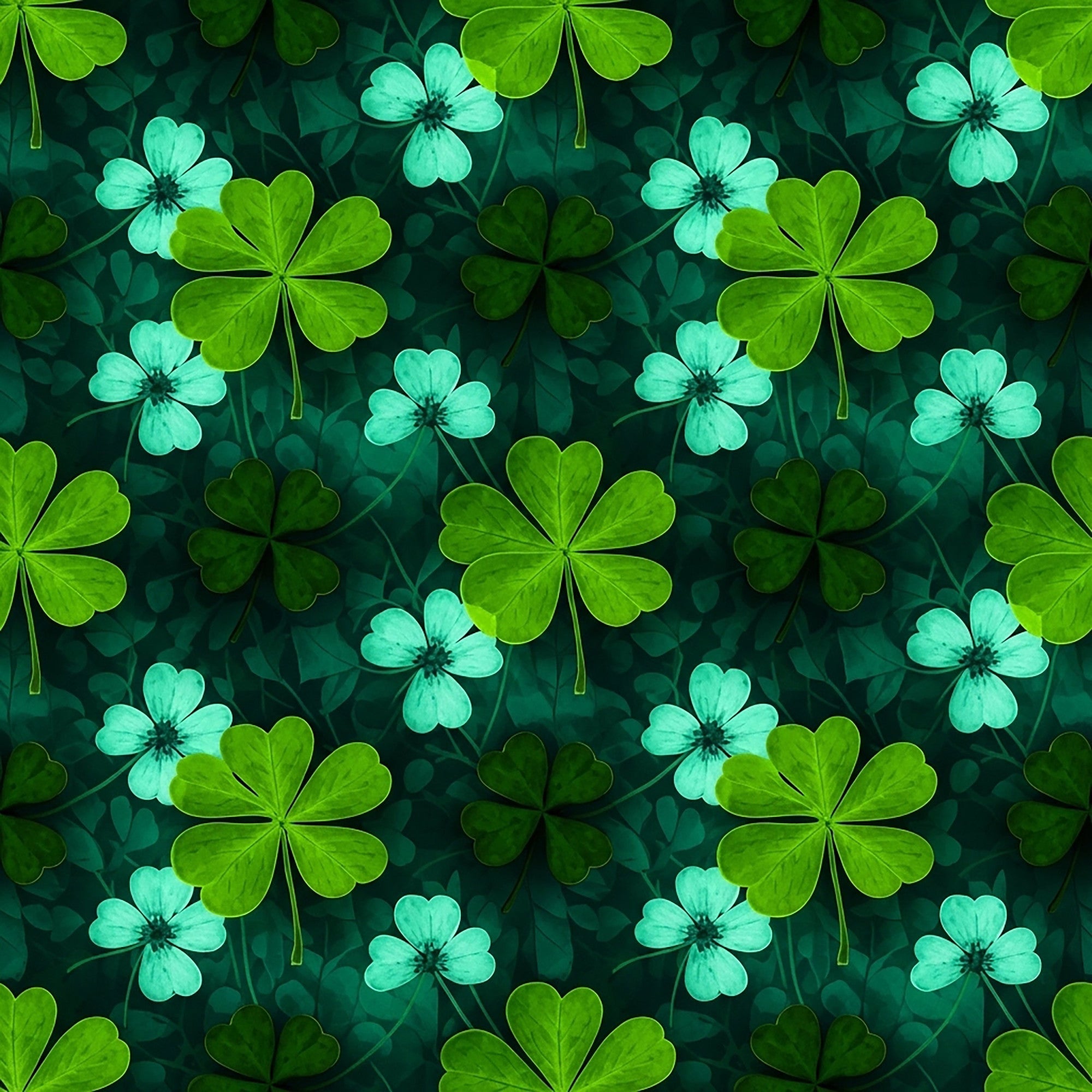 Alcohol Ink Shamrock Pattern 13 Minky Fabric