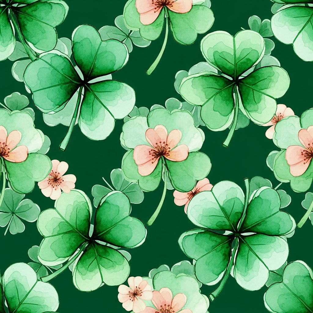 Alcohol Ink Shamrock Pattern 1 Minky Fabric