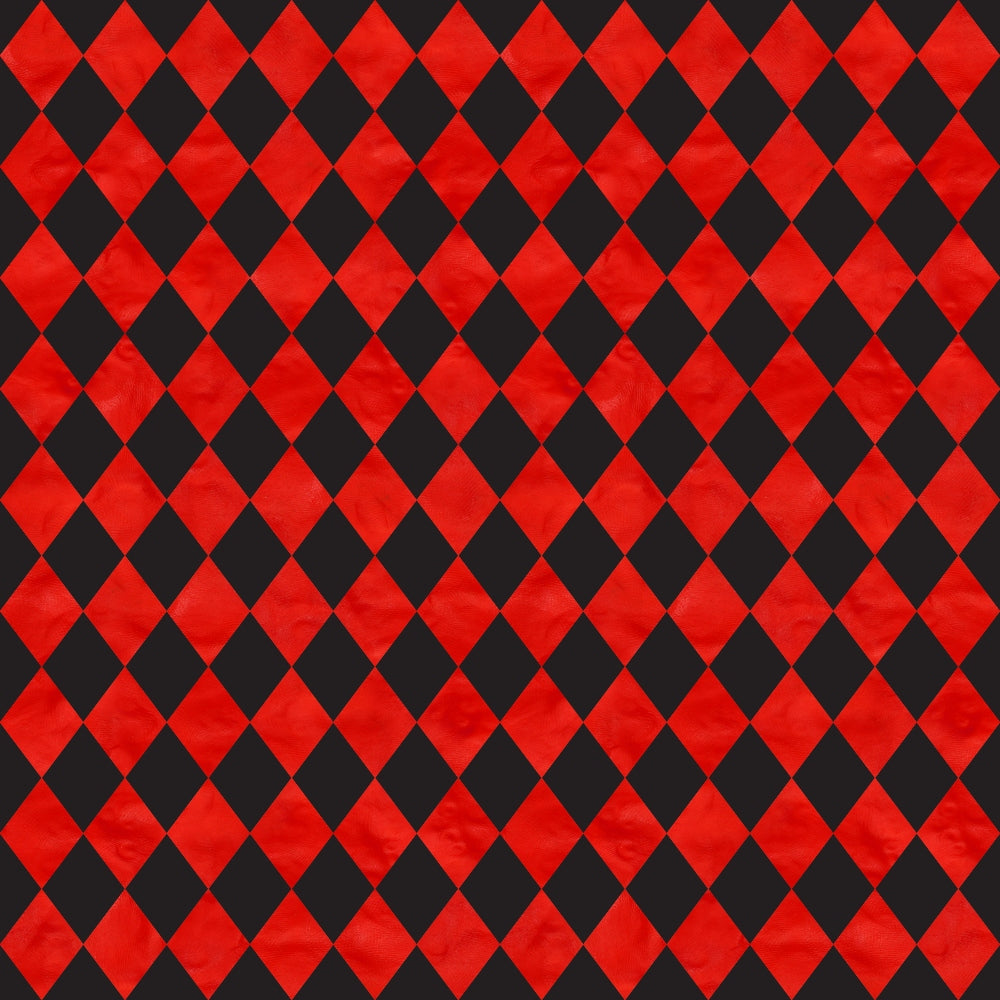 red, black, diamond pattern, harlequin, checkerboard, geometric, argyle,, fabric panel, alternating colors, repetitive pattern, contrasting colors, bold colors, tessellation, rhombus shapes, seamless pattern, textile design, craft fabric, sewing material
