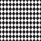 black and white, diamond pattern, geometric design, harlequin print, checkered, alternating diamonds, monochrome,, fabric panel, contrasting pattern, angular shapes, repetitive motif, craft fabric, sewing material, patchwork suitable