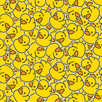 yellow, orange, bright yellow, rubber ducks, bath toys, ducks, allover pattern, seamless repeat, cartoon style, playful, cheerful, whimsical,, fabric panel, nursery theme, baby theme, water toys, cute animals, fun design, children's fabric