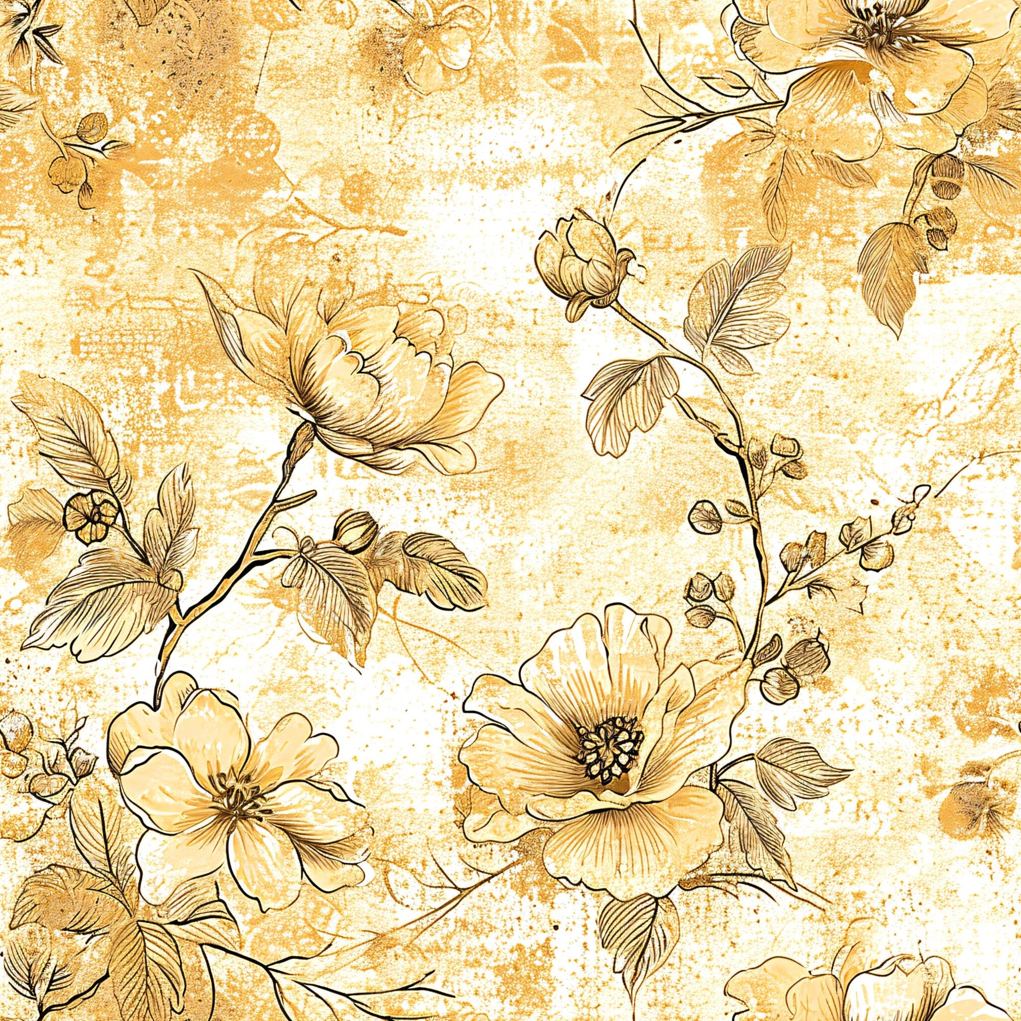 Gilded Fresco Blooms Pattern 10 Minky Fabric
