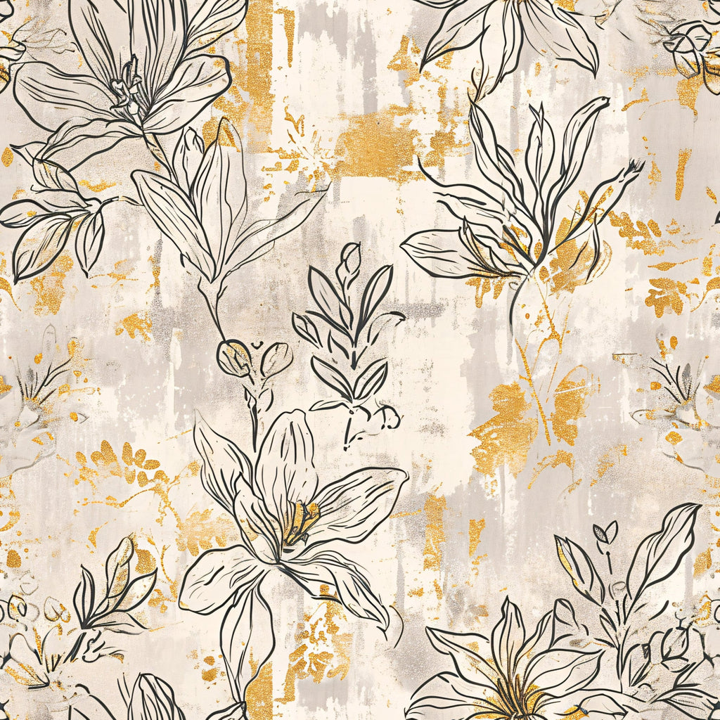 Gilded Fresco Blooms Pattern 11 Minky Fabric