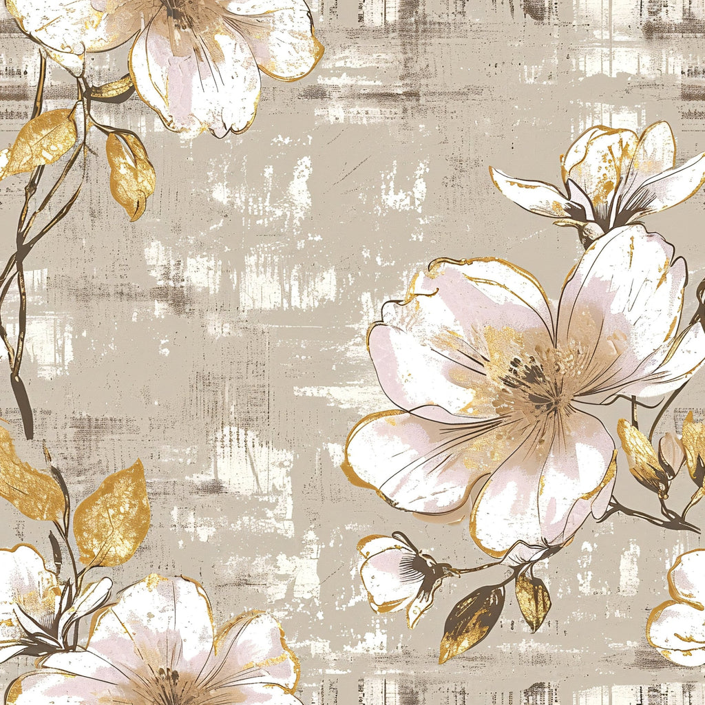 Gilded Fresco Blooms Pattern 12 Minky Fabric