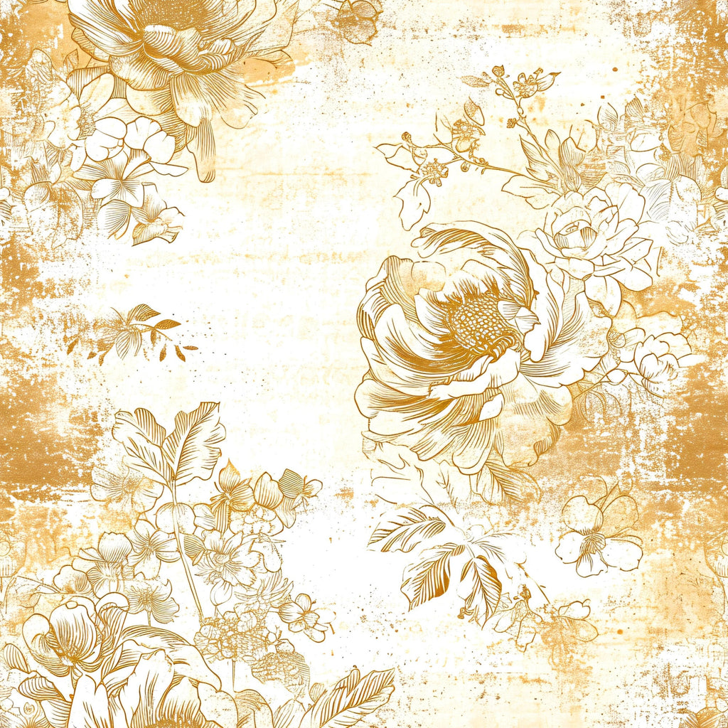 Gilded Fresco Blooms Pattern 14 Minky Fabric