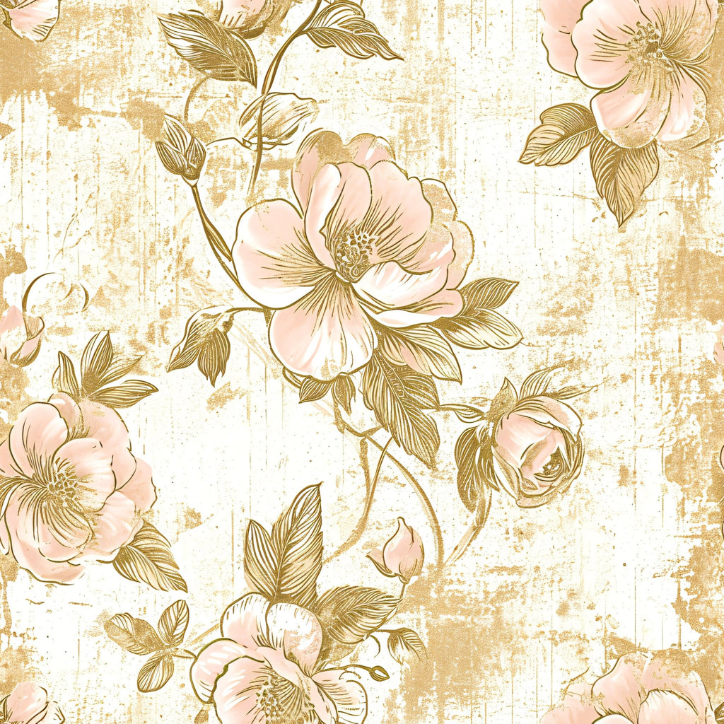 Gilded Fresco Blooms Pattern 16 Minky Fabric