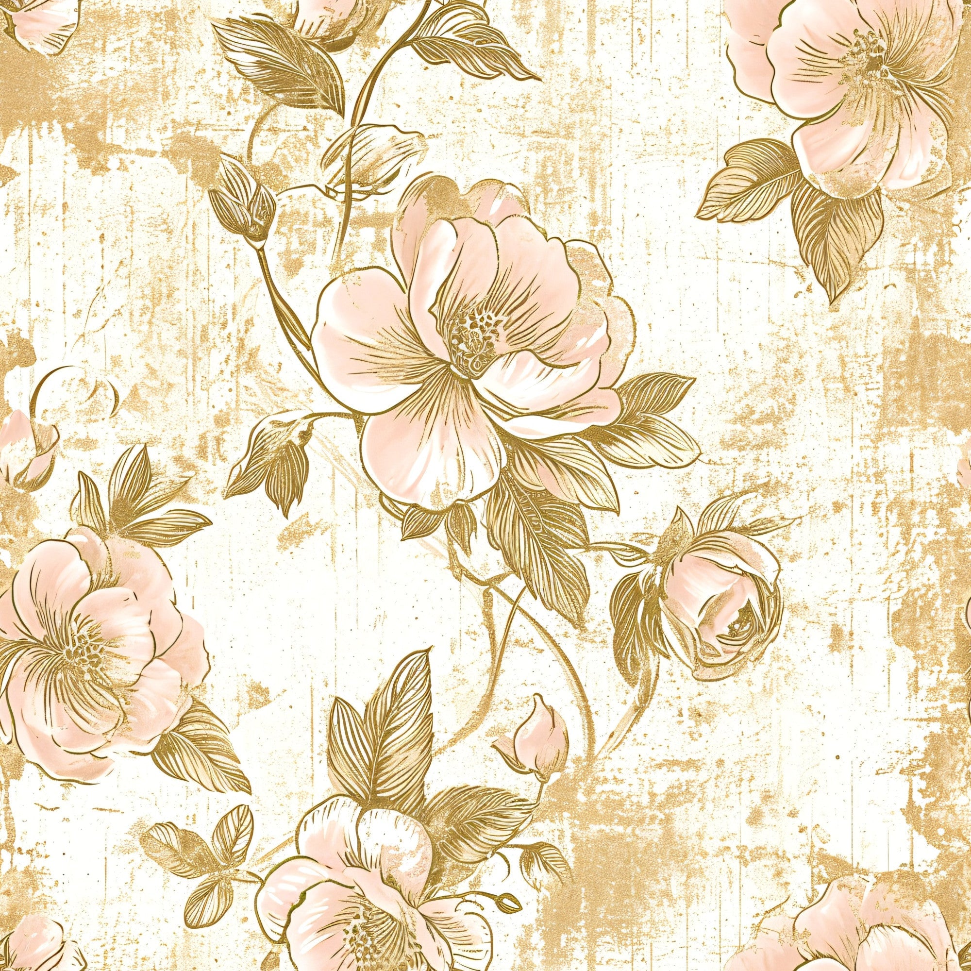 Gilded Fresco Blooms Pattern 16 Minky Fabric