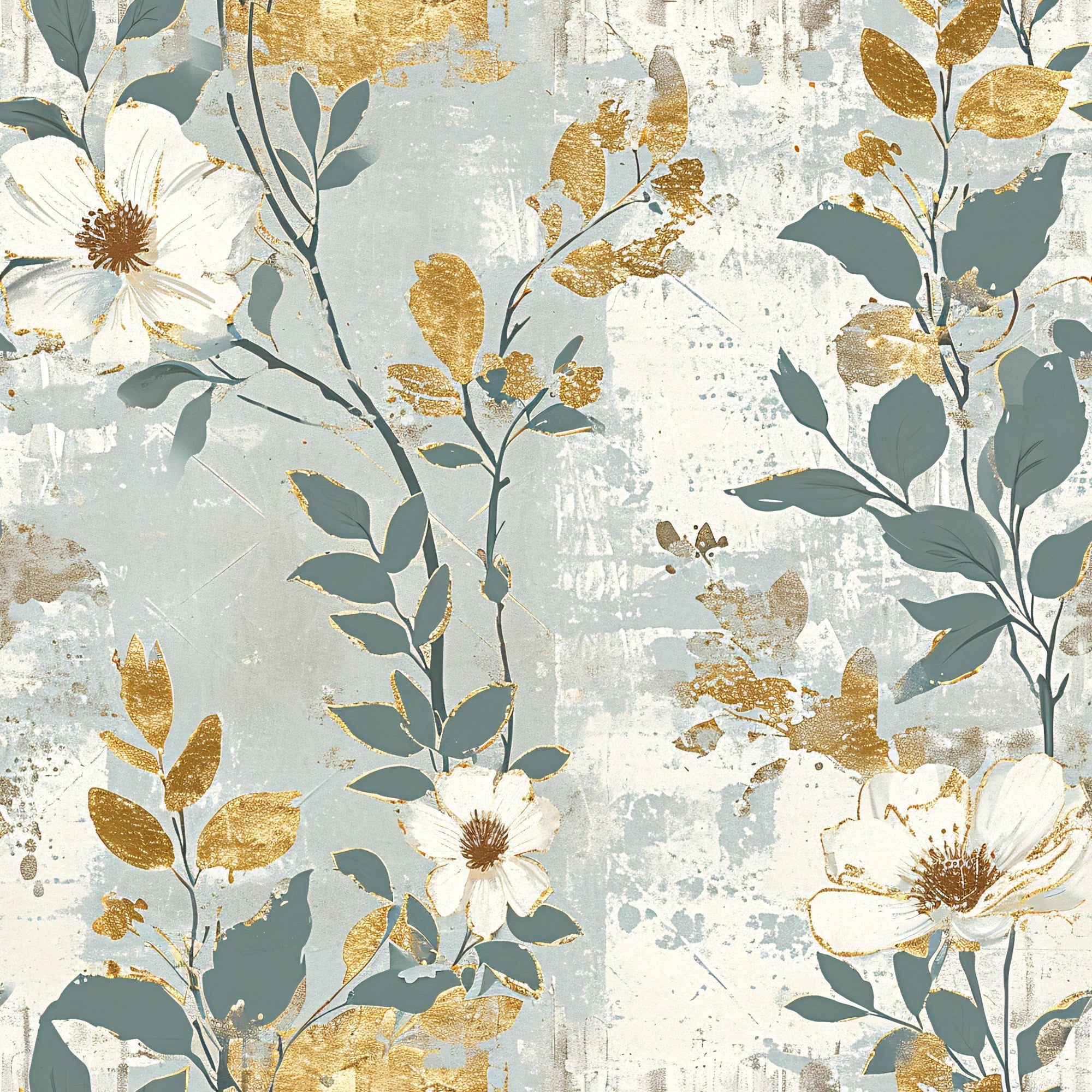 Gilded Fresco Blooms Pattern 18 Minky Fabric
