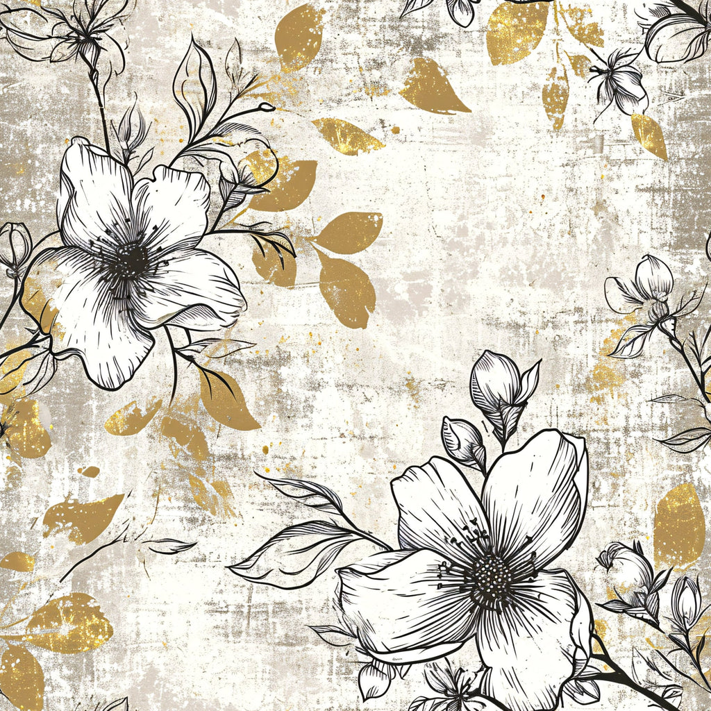Gilded Fresco Blooms Pattern 2 Minky Fabric