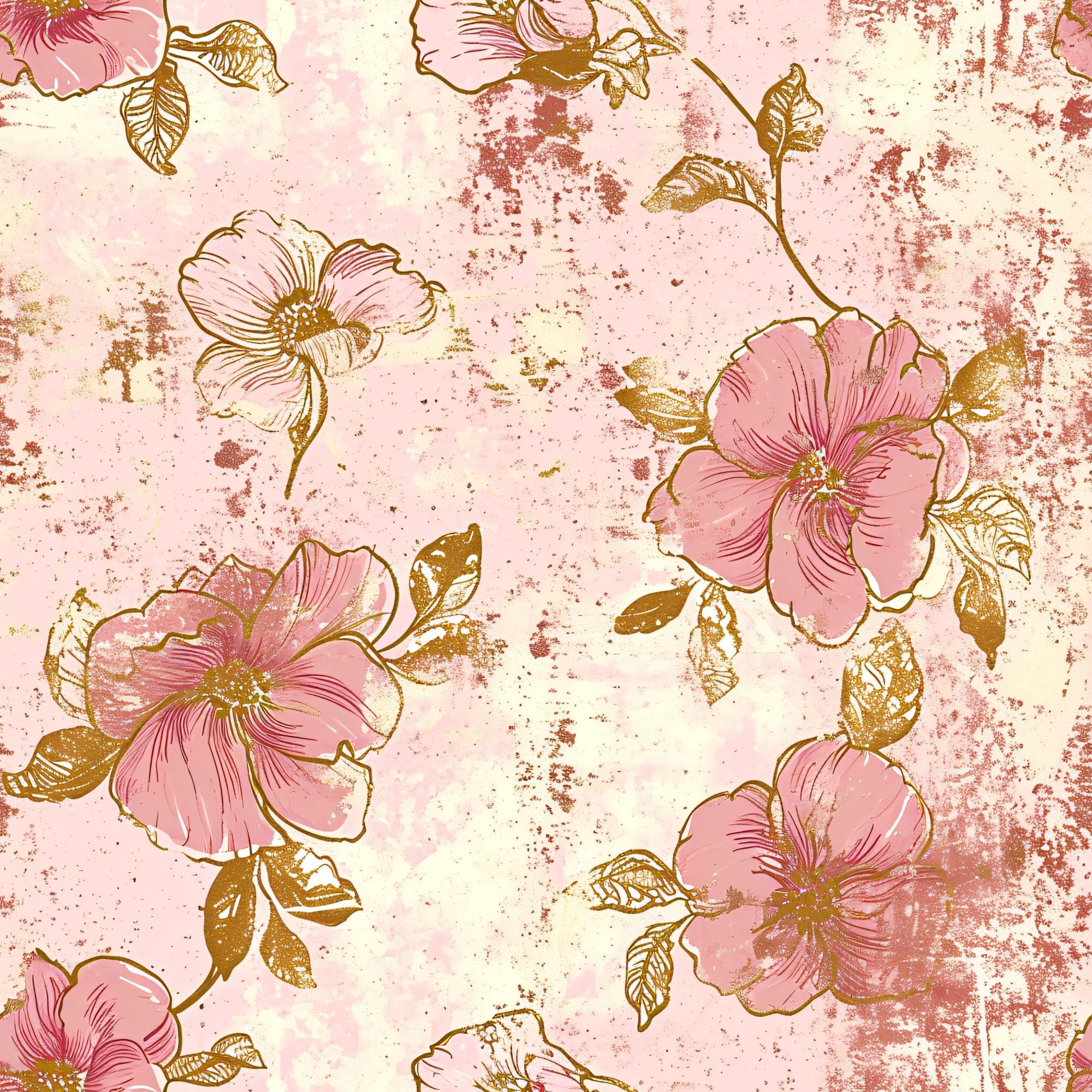 Gilded Fresco Blooms Pattern 20 Minky Fabric