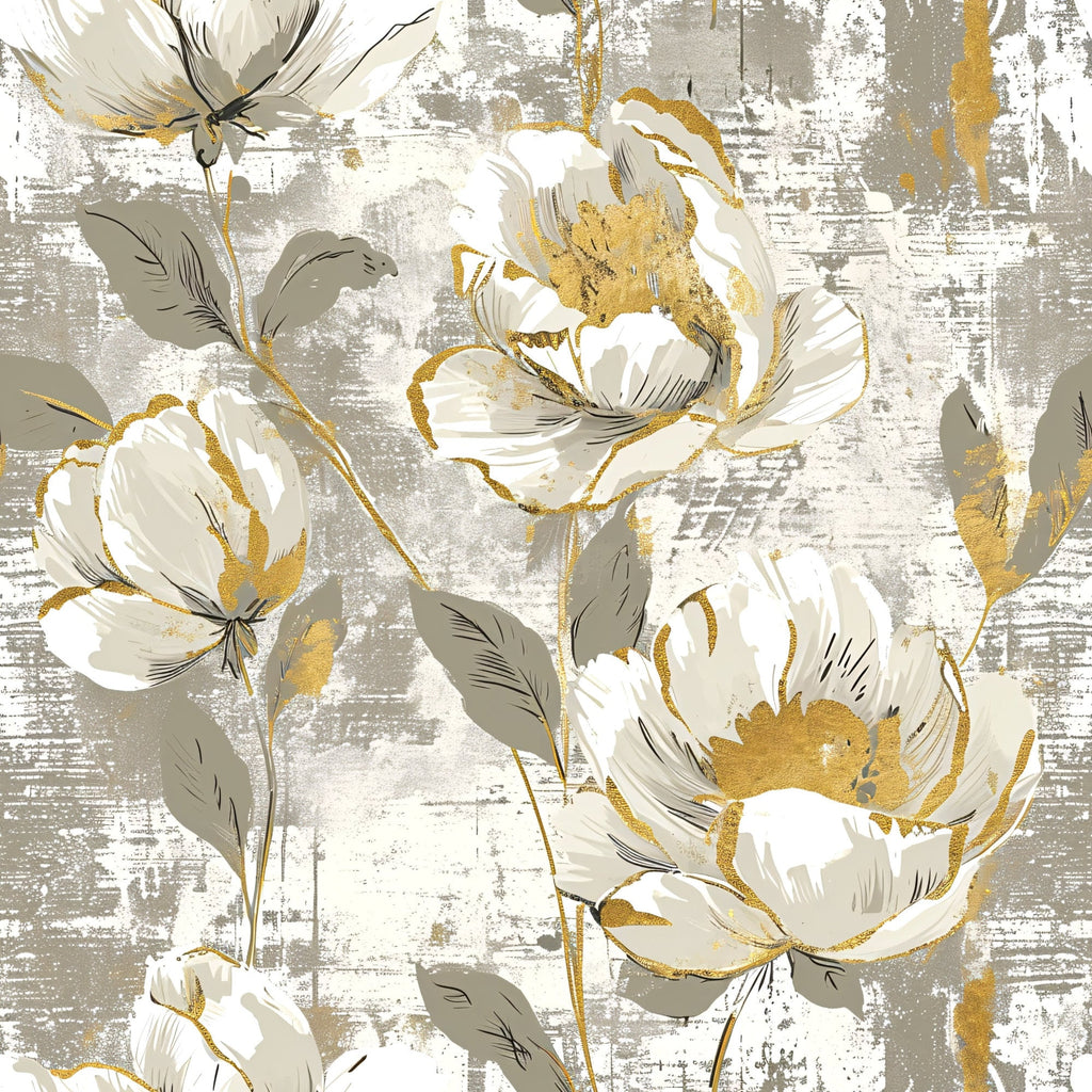 Gilded Fresco Blooms Pattern 6 Minky Fabric