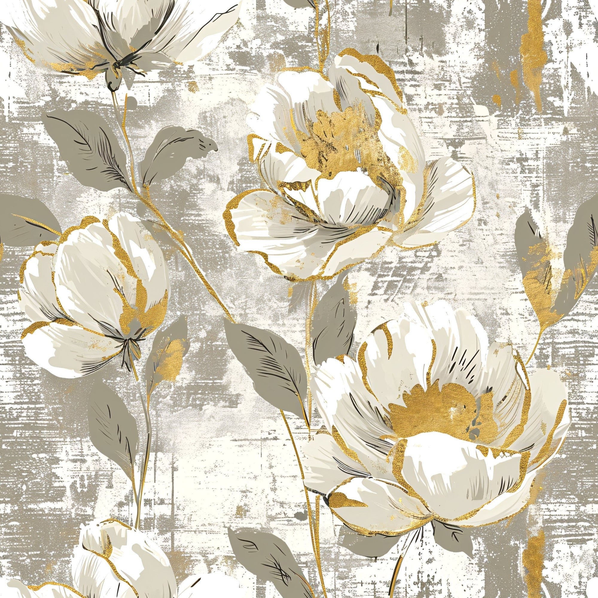 Gilded Fresco Blooms Pattern 6 Minky Fabric