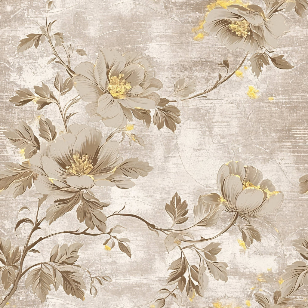 Gilded Fresco Blooms Pattern 7 Minky Fabric