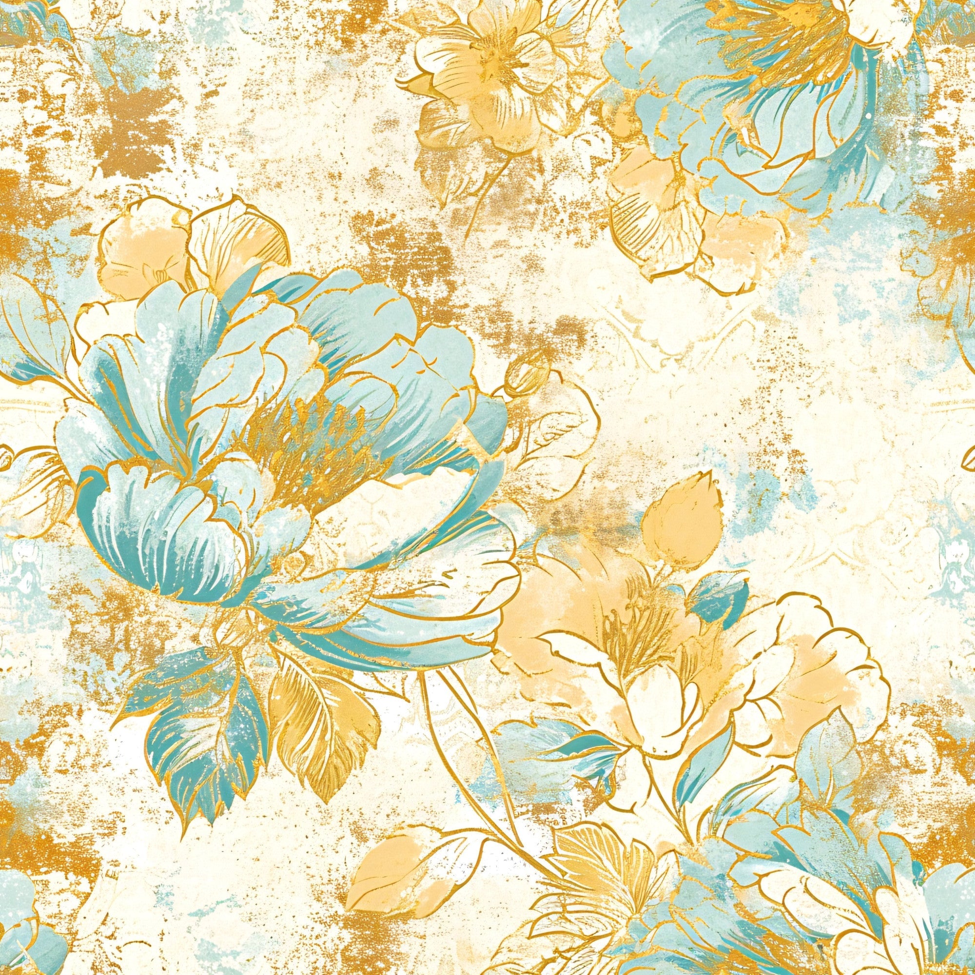 Gilded Fresco Blooms Pattern 9 Minky Fabric