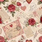Antique Valentine Postcards Pattern 2 Minky Fabric