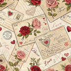 Antique Valentine Postcards Pattern 3 Minky Fabric