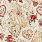 Antique Valentine Postcards Pattern 4 Minky Fabric