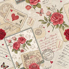 Antique Valentine Postcards Pattern 7 Minky Fabric