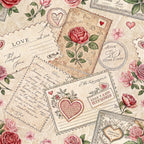 Antique Valentine Postcards Pattern 9 Minky Fabric