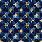 midnight blue, navy blue, gold stars, geometric pattern, hexagonal shapes, arabian nights, celestial design, starry night, mosaic tiles, islamic geometry,, fabric panel, deep blue, metallic gold, tessellation, middle eastern, astronomical theme, honeycomb structure, cosmic pattern, decorative stars