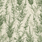 sage green, cream background, rosemary sprigs, botanical pattern, herb motif, art nouveau style, organic design, nature inspired,, fabric panel, muted tones, flowing branches, leafy stems, natural elements, earthy palette, vintage aesthetic, seamless repeat, culinary herbs, garden theme