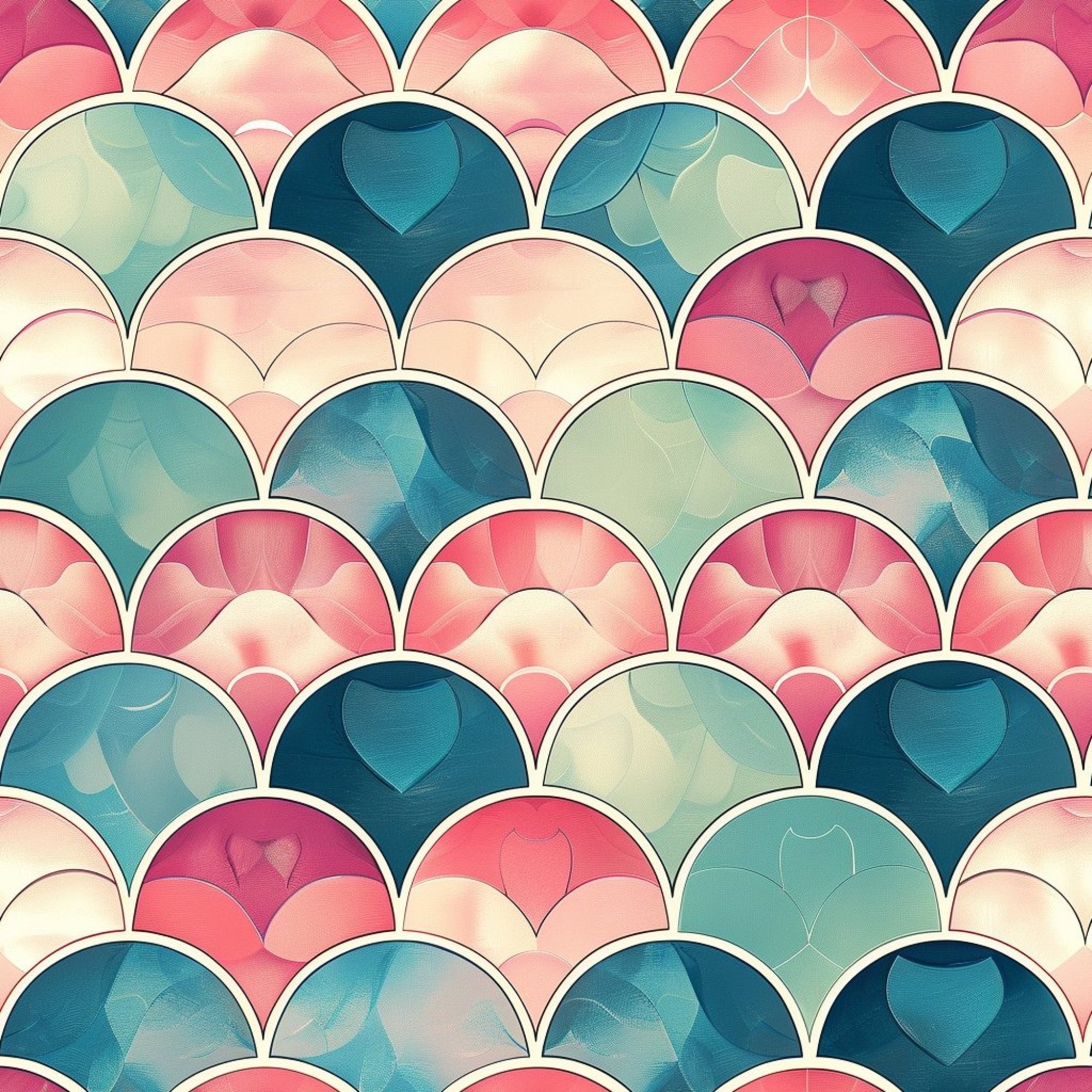 Art Deco Fish Scales Pattern 10 Minky Fabric