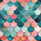 Art Deco Fish Scales Pattern 14 Minky Fabric