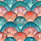 Art Deco Fish Scales Pattern 17 Minky Fabric